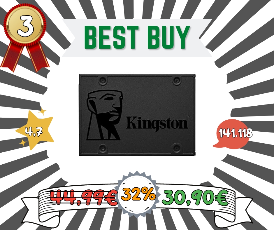 Kingston A400 SSD Unità a stato solido interne 2.5" SATA Rev 3.0, 240GB - SA400S37/240G