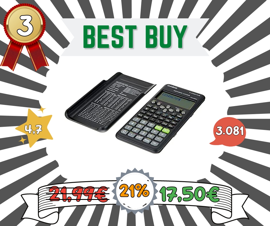 Casio Fx-570Es Plus 2 Calcolatrice Scientifica Con 417 Funzioni, Nero