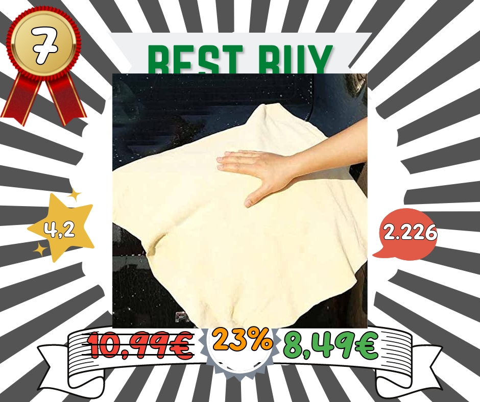 Turnart Pelle di Daino per Auto, Naturale Asciugatura Magica Premium per Auto, Senza Lanugine, Senza Graffi (S/50x40cm) Turnart Pelle di Daino per Auto, Naturale Asciugatura Magica Premium per Auto, Senza Lanugine, Senza Graffi (S/50x40cm)